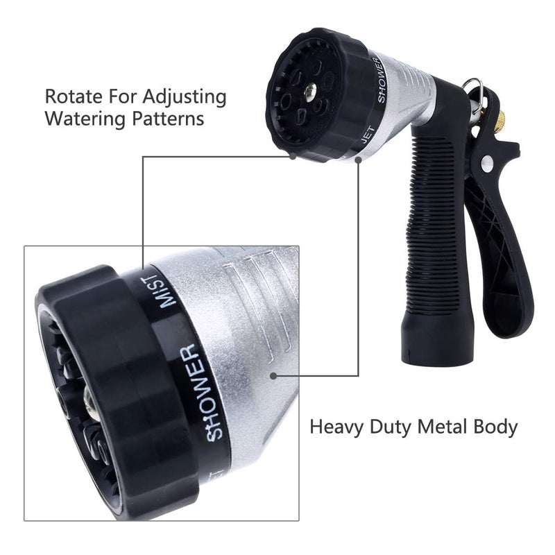 GREEN MOUNT Water Hose Nozzle Spray Nozzle, Metal Garden Hose Nozzle with Adjustable Spray Patterns, Perfect for Watering Plants, Washing Cars and Showering Pets - Image 5